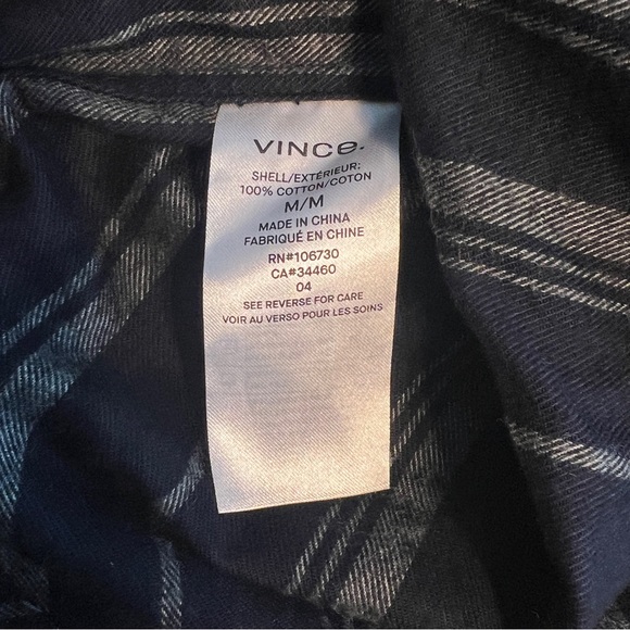 Vince Slim Fit Striped Flannel Button Down Shirt - Picture 7 of 7